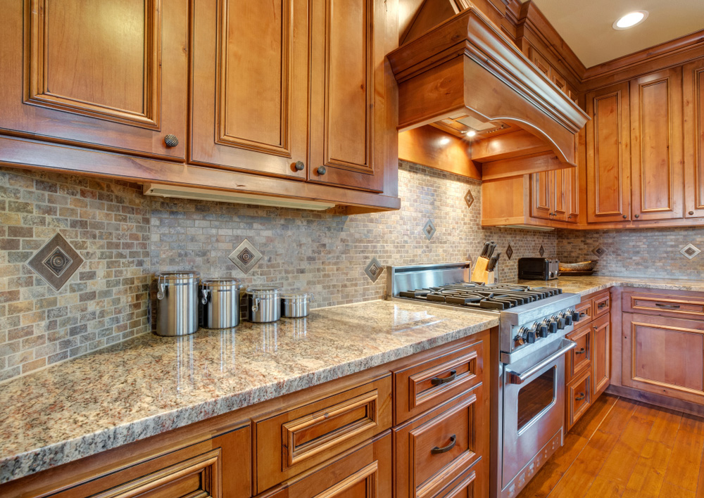 Porcelain tile kitchen backsplash